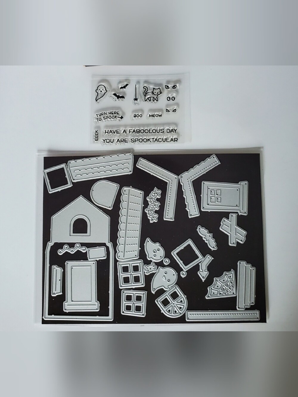 Halloween House Metal Cutting Dies and Clear Stamp Set Only